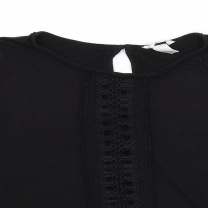 Womens UK Size L H&M Black Basic Blouse