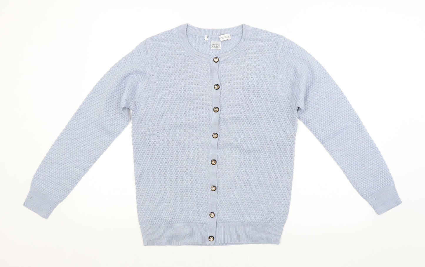 Womens UK Size L Preworn Blue Cardigan Jumper
