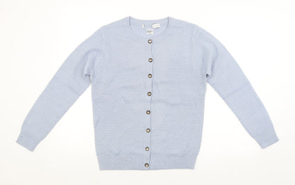 Womens UK Size L Preworn Blue Cardigan Jumper