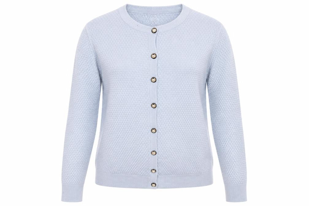 Womens UK Size L Preworn Blue Cardigan Jumper