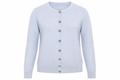 Womens UK Size L Preworn Blue Cardigan Jumper