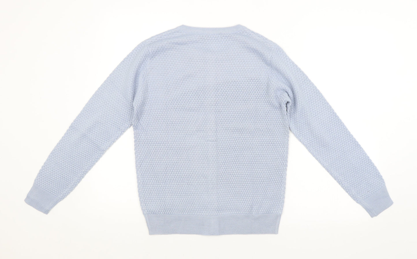 Womens UK Size L Preworn Blue Cardigan Jumper