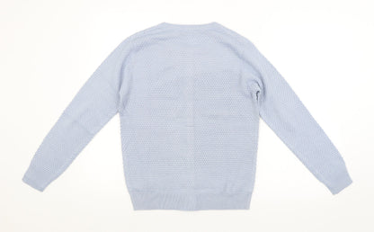 Womens UK Size L Preworn Blue Cardigan Jumper