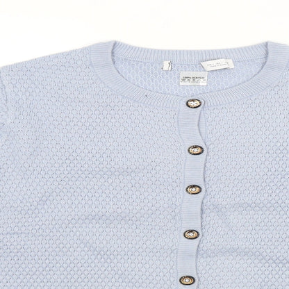 Womens UK Size L Preworn Blue Cardigan Jumper