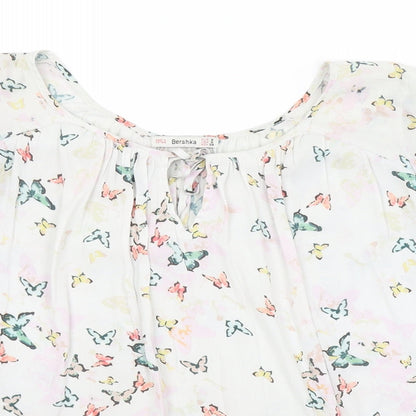 Bershka Womens Multicoloured Animal Print  Basic Blouse Size S