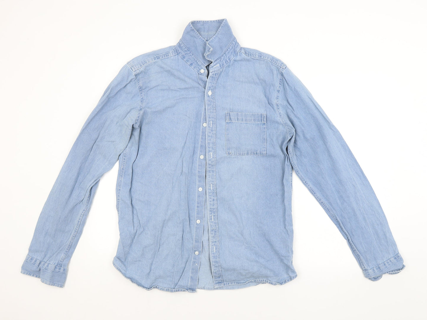 Mens UK Size M D/STRUCT Blue  Button-Up Long Sleeve Casual Shirt