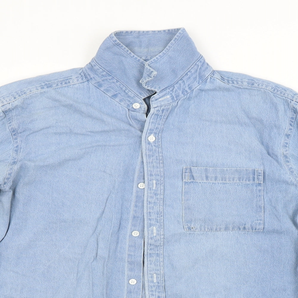 Mens UK Size M D/STRUCT Blue  Button-Up Long Sleeve Casual Shirt