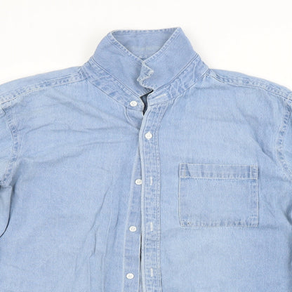 Mens UK Size M D/STRUCT Blue  Button-Up Long Sleeve Casual Shirt