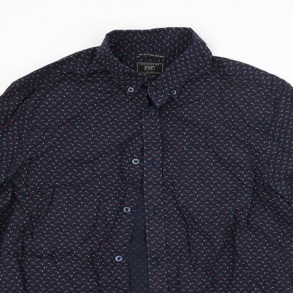 F&F Mens Multicoloured Argyle/Diamond   Button-Up Size M