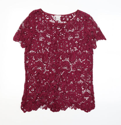 Womens UK Size 12 ANNE WEYBURN Purple Basic Blouse