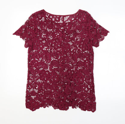 Womens UK Size 12 ANNE WEYBURN Purple Basic Blouse