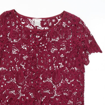 Womens UK Size 12 ANNE WEYBURN Purple Basic Blouse