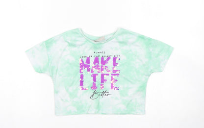 Matalan Girls Green   Cropped T-Shirt Size 6 Years