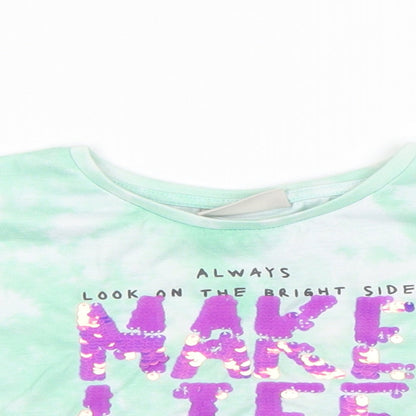 Matalan Girls Green   Cropped T-Shirt Size 6 Years