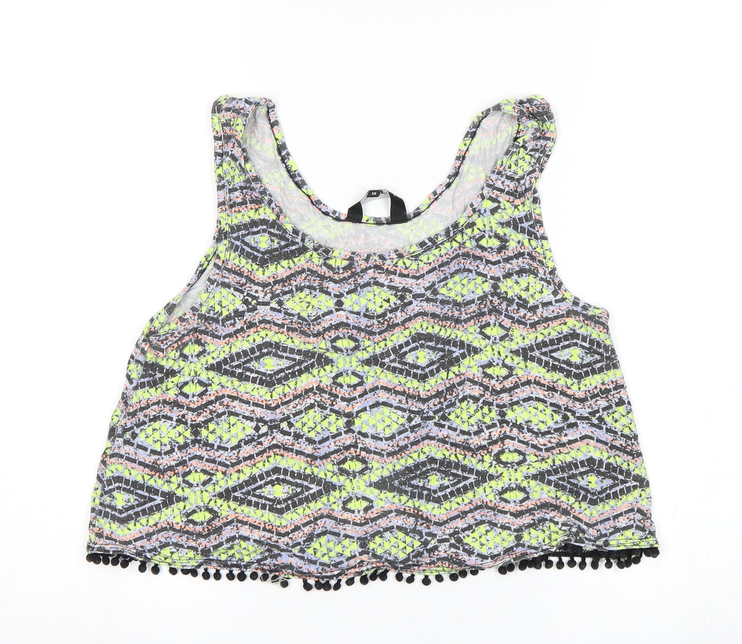 Womens UK Size 12 New Look Multicoloured Basic Tank