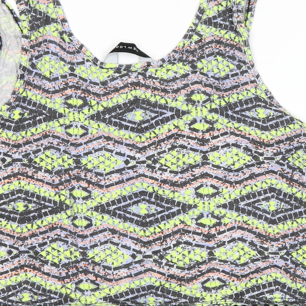 Womens UK Size 12 New Look Multicoloured Basic Tank