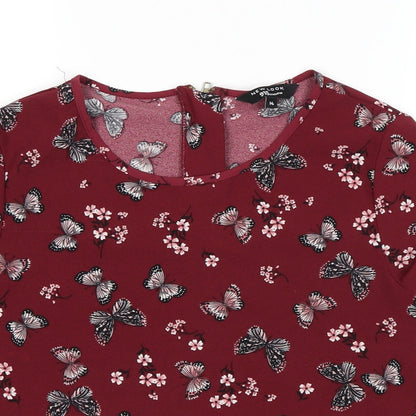 New Look Girls Red Floral  Basic Blouse Size 14 Years
