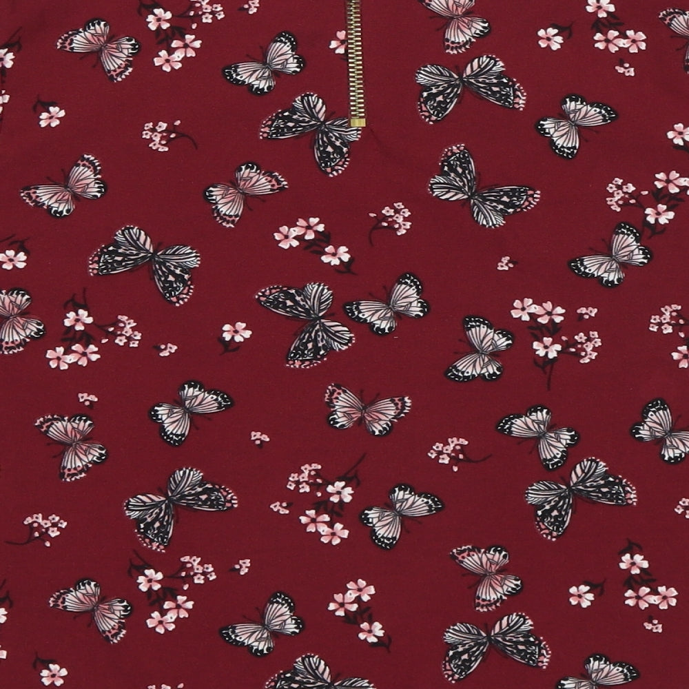 New Look Girls Red Floral  Basic Blouse Size 14 Years