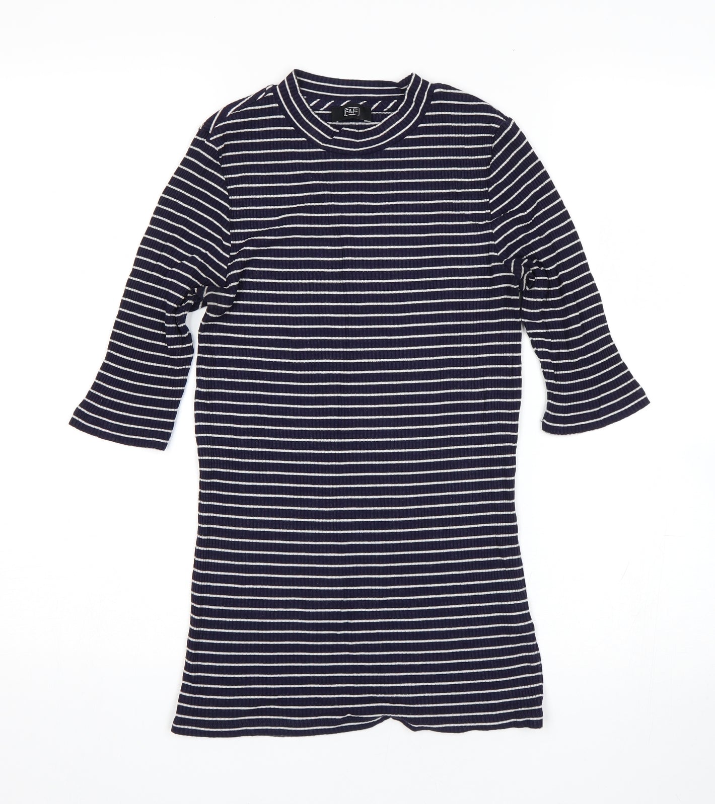 F&F Womens Blue Striped  Pullover Jumper Size 8