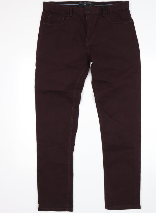 Womens UK Size 34 NEXT Slim Fit Chino Purple Trousers