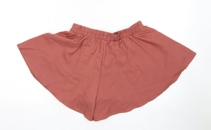 PRETTYLITTLETHING Womens Orange   Paperbag Shorts Size 8