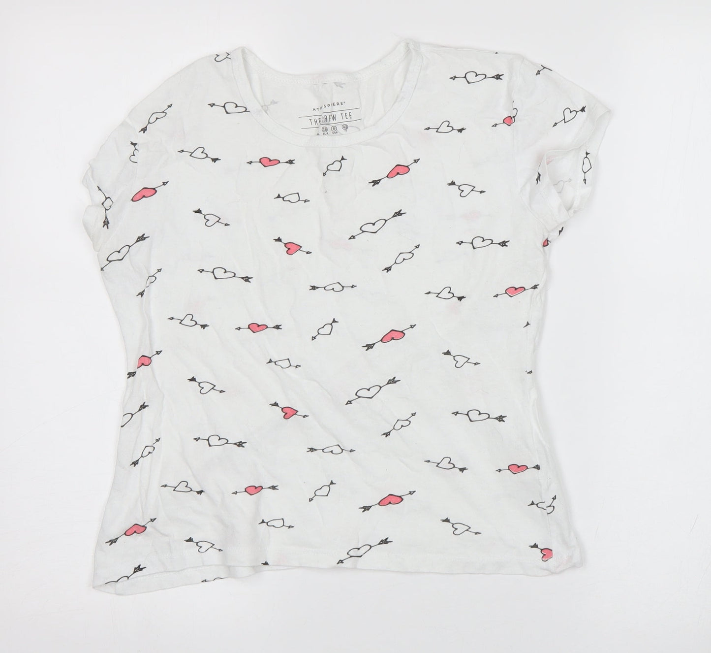 Womens UK Size 10 Atmosphere White Basic T-Shirt