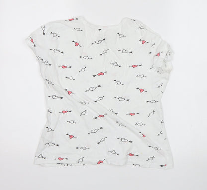 Womens UK Size 10 Atmosphere White Basic T-Shirt