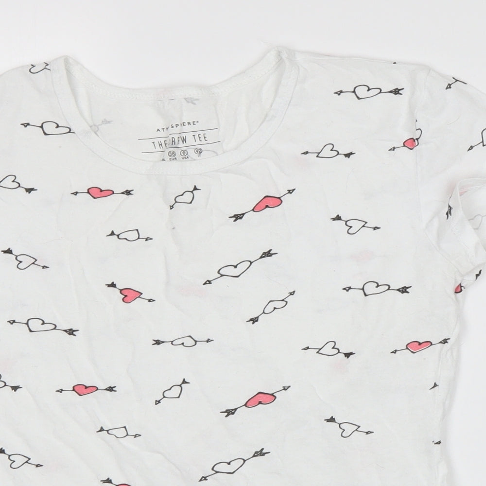 Womens UK Size 10 Atmosphere White Basic T-Shirt