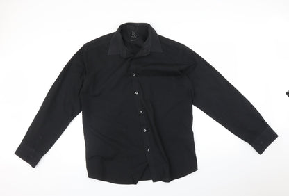 T&W Mens Black    Button-Up Size 17