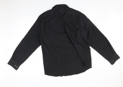 T&W Mens Black    Button-Up Size 17