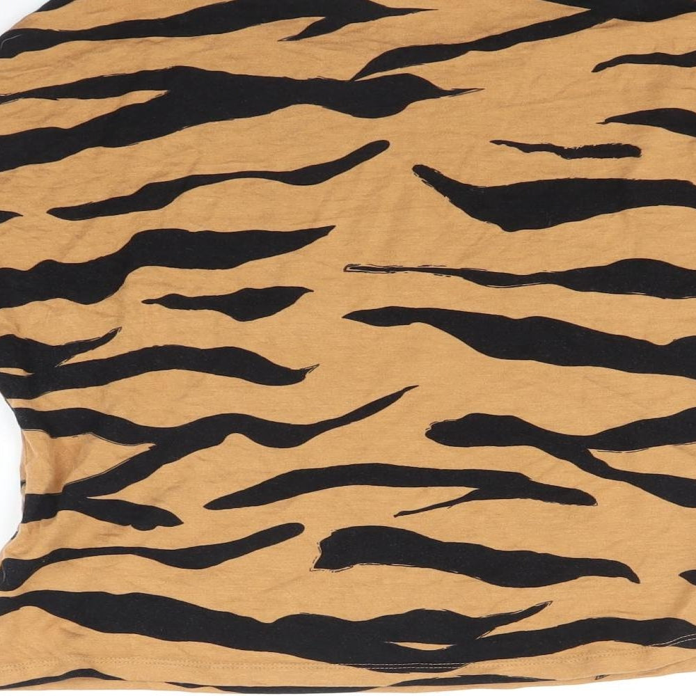 Primark Womens Multicoloured Animal Print  Basic T-Shirt Size 2XS