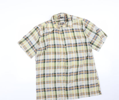 Mens UK Size L Preworn Multicoloured  Button-Up Short Sleeve Casual Shirt