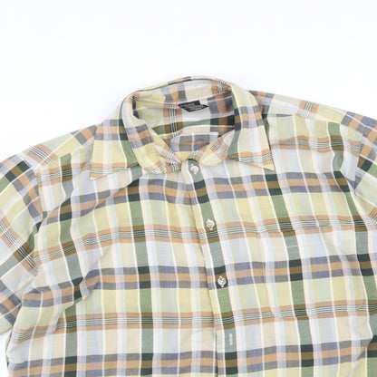 Mens UK Size L Preworn Multicoloured  Button-Up Short Sleeve Casual Shirt