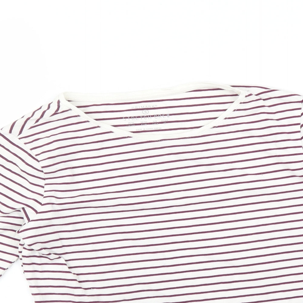 Primark Womens Multicoloured Striped  Basic T-Shirt Size S