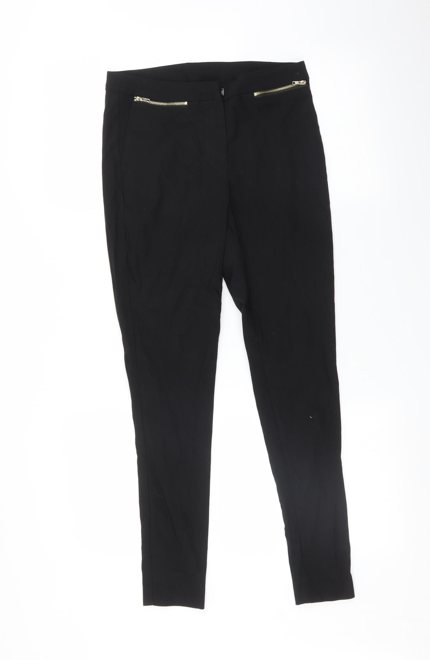 Womens UK Size 8 Preworn Regular Fit  Black Trousers