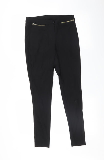 Womens UK Size 8 Preworn Regular Fit  Black Trousers