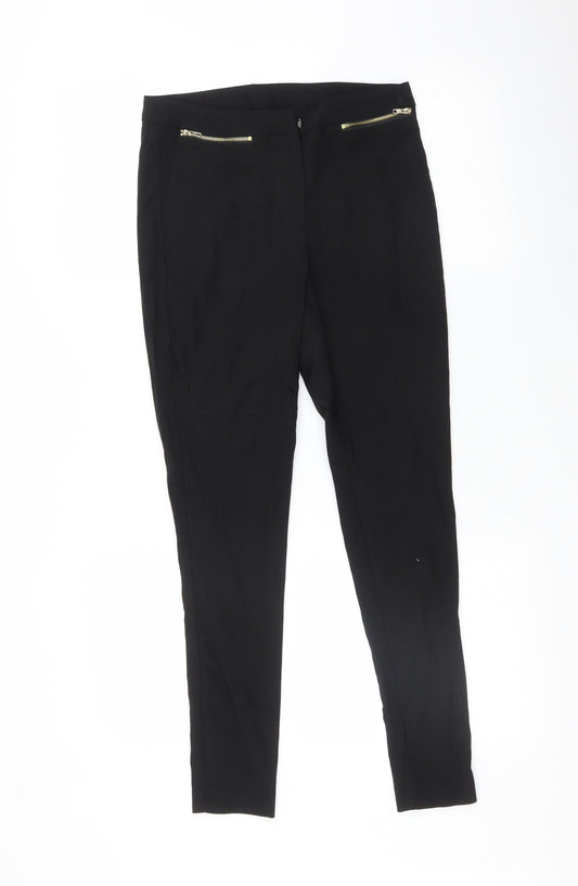 Womens UK Size 8 Preworn Regular Fit  Black Trousers