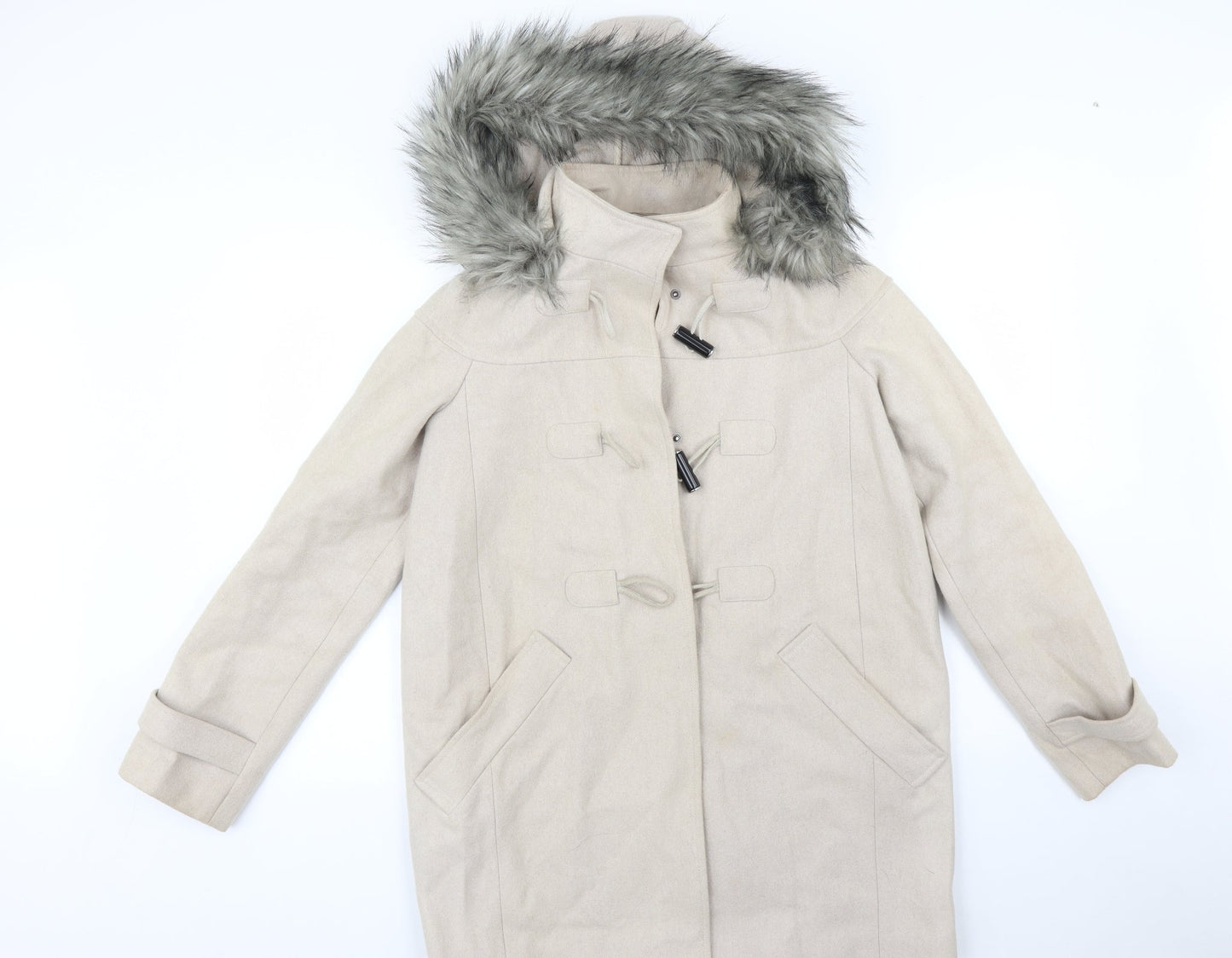 Womens UK Size 10 ASOS Beige Overcoat