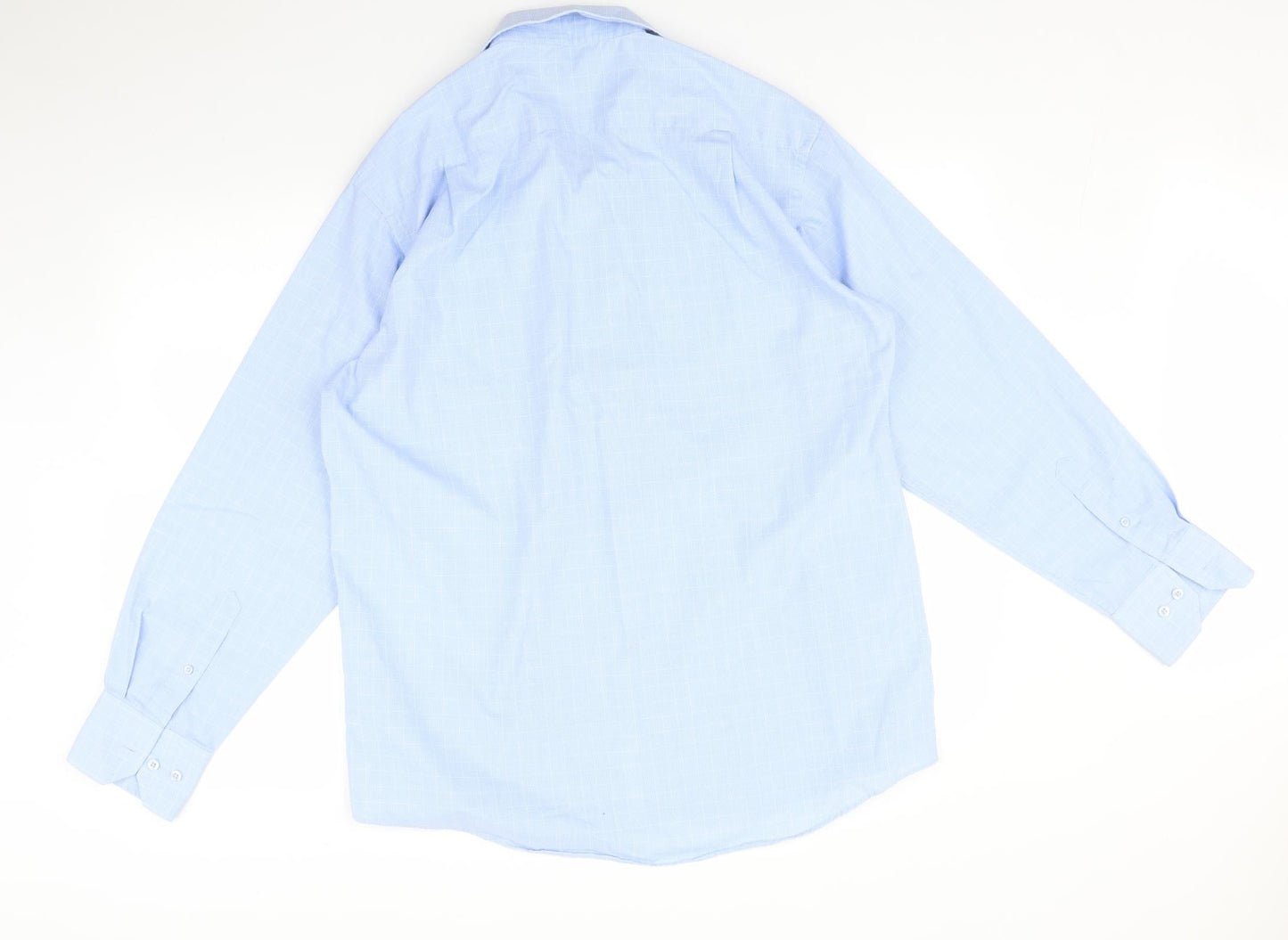 Mens UK Size 16.5 Cedarwood state Blue  Button-Up Long Sleeve Casual Shirt