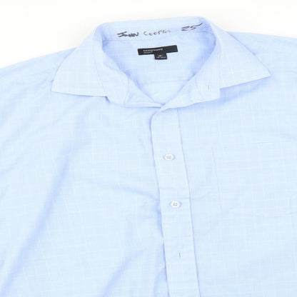 Mens UK Size 16.5 Cedarwood state Blue  Button-Up Long Sleeve Casual Shirt