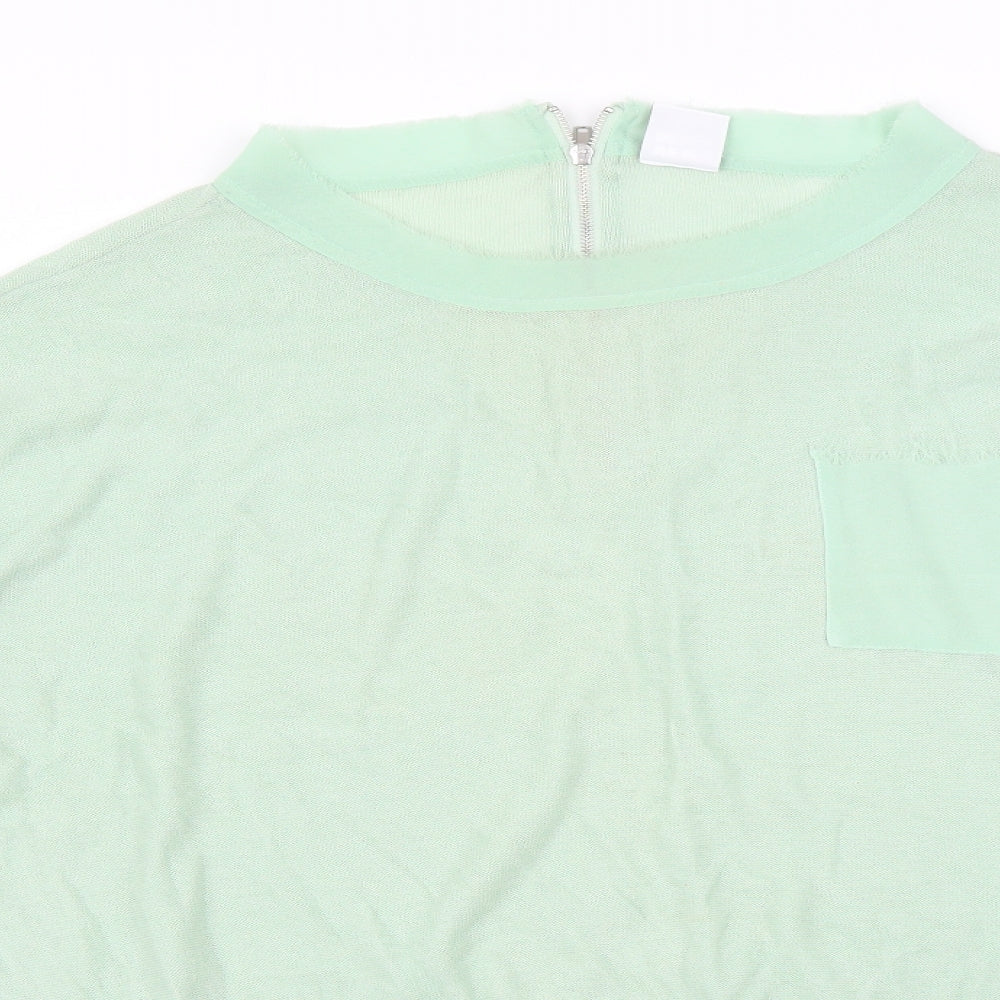Womens UK Size S Vera Moda Green Basic T-Shirt