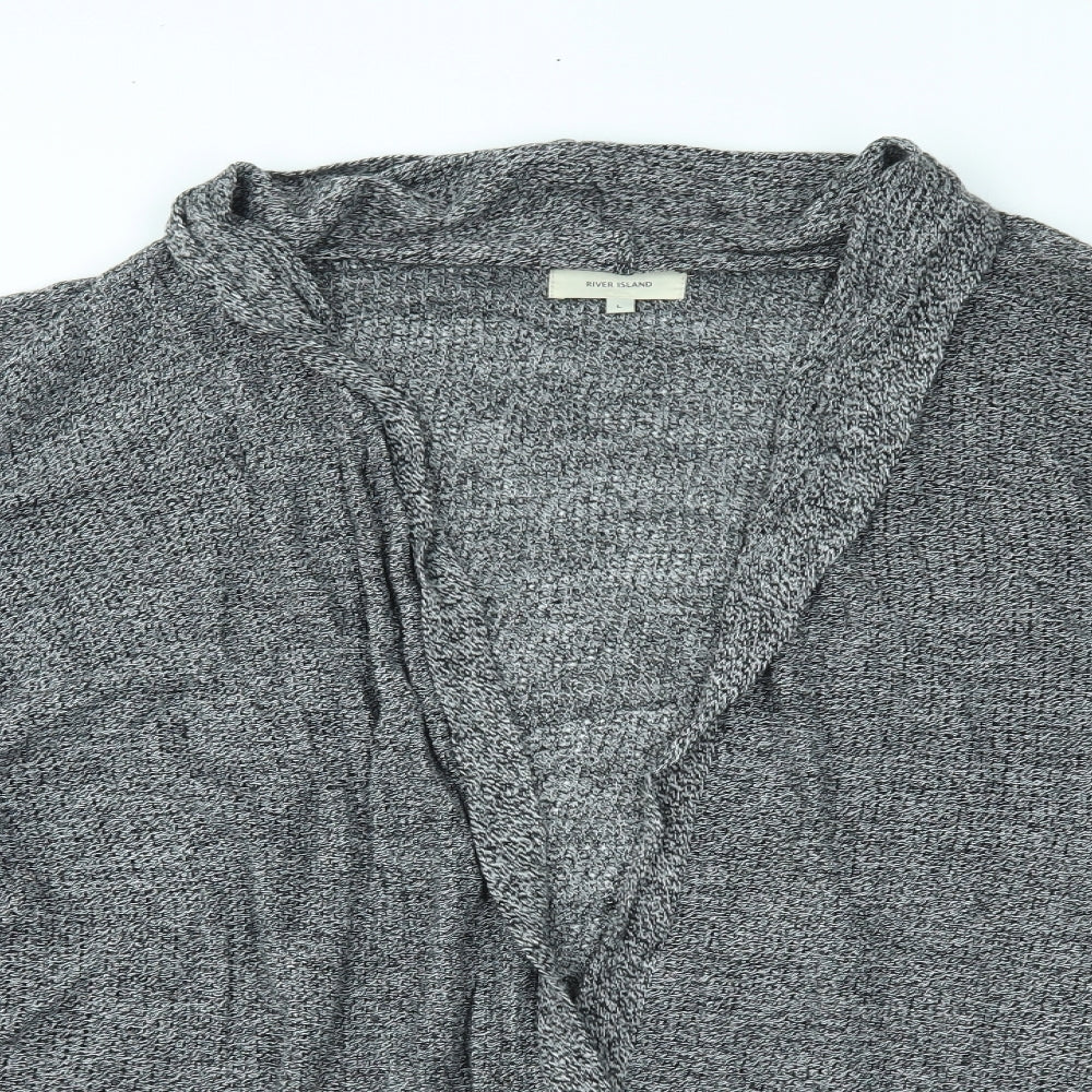 Womens UK Size L River Island Grey Cardigan Jumper