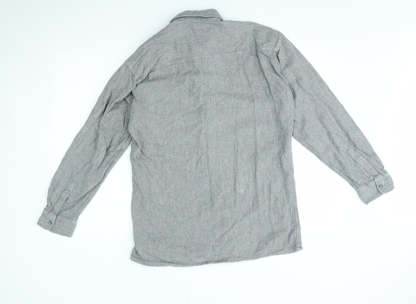 Mens UK Size M black & brown Grey  Button-Up Long Sleeve Casual Shirt