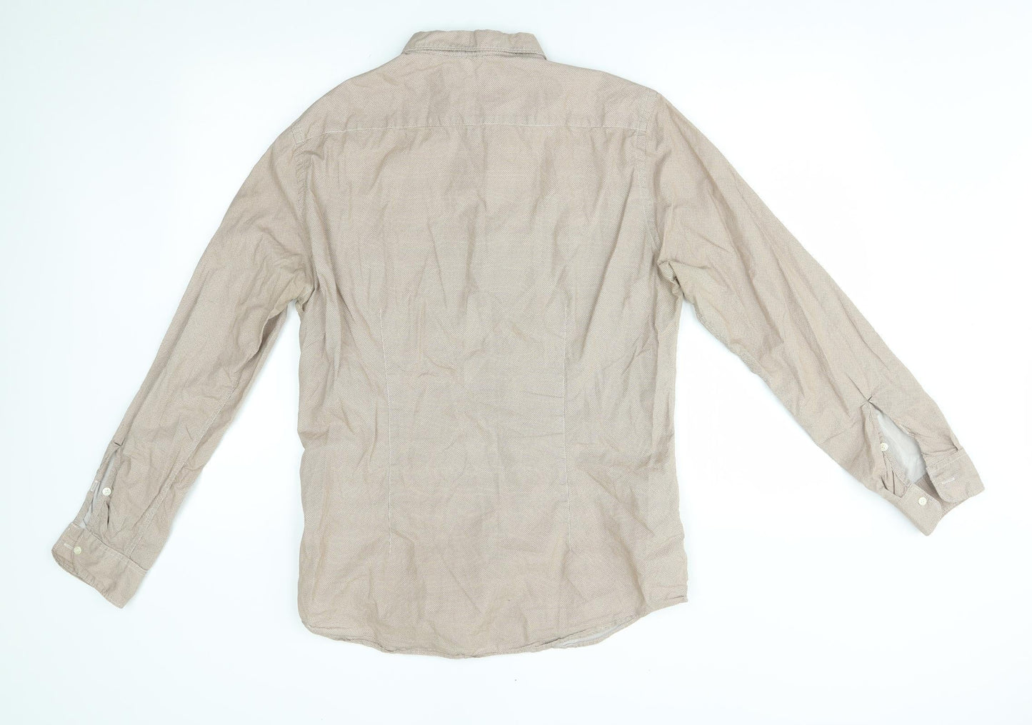 Mens UK Size M MNG Beige  Button-Up Long Sleeve Casual Shirt