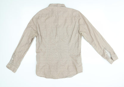 Mens UK Size M MNG Beige  Button-Up Long Sleeve Casual Shirt