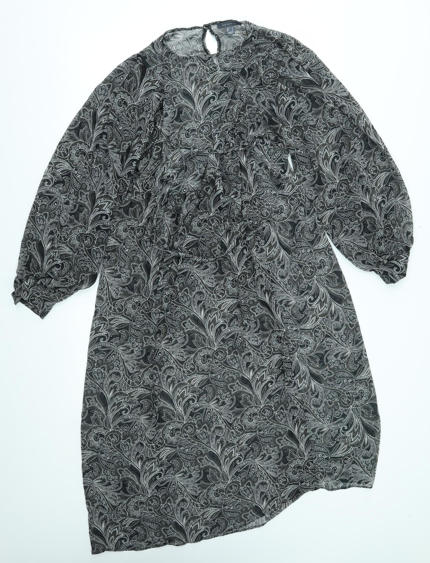 Primark Womens Grey Paisley  A-Line  Size 10