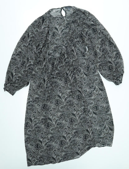 Primark Womens Grey Paisley  A-Line  Size 10