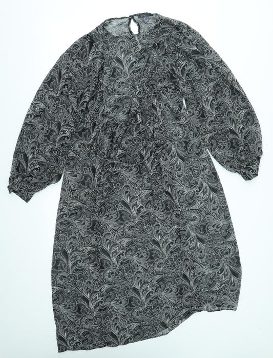 Primark Womens Grey Paisley  A-Line  Size 10