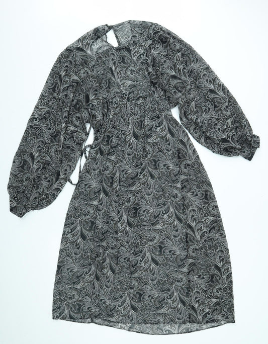 Primark Womens Grey Paisley  A-Line  Size 10