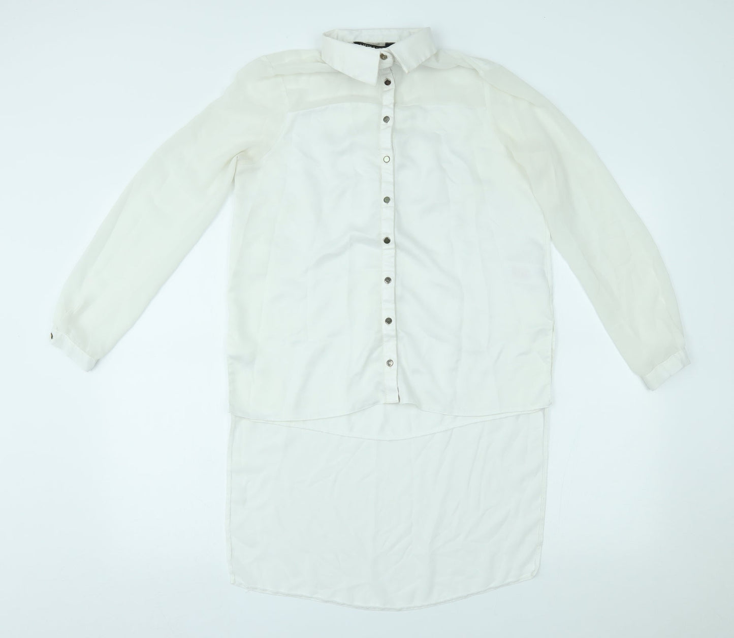 Womens UK Size 10 Lipsy london White Basic Button-Up